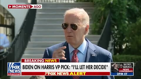 Biden ignores reporters pressing him on Harris' VP pick_ 'Let her decide'