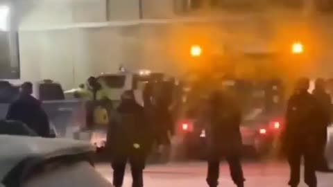 Police stealing fuel from truckers in Canada.