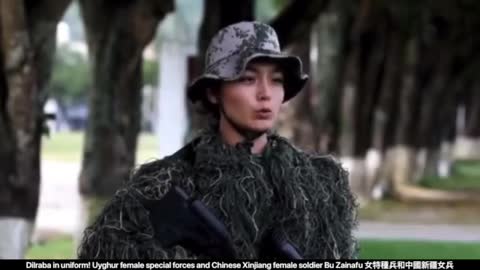 Uyghur female special forces and Chinese Xinjiang female soldier