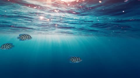 Ocean world tropic fish under water