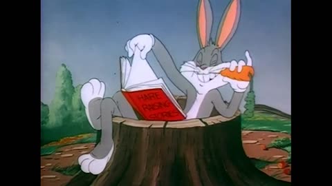 VHS Bugs Bunny reading and vibing