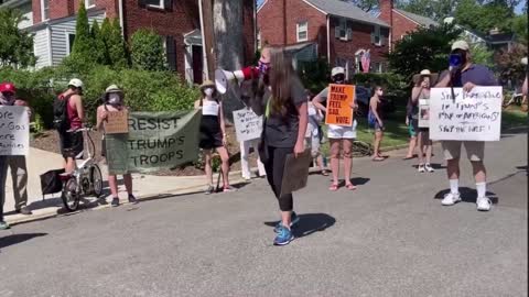 Protesters In Front Of DHS Secretary Chad Wolf's Home