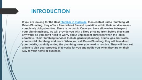 Looking for the best Plumber in Ingleside