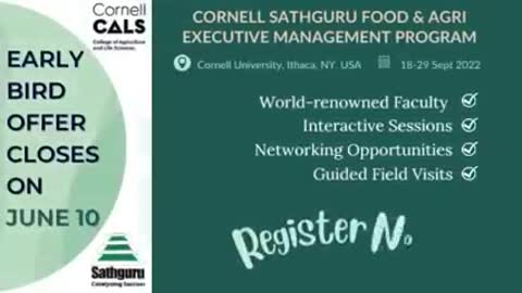 Cornell Sathguru Food and Agri Executive Management Program