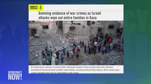 Amnesty International Finds "Damning Evidence of War Crimes" by Israel as Gaza