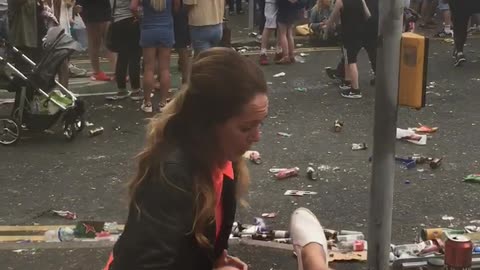 Guy Cheering Fail at Belfast Parade 2016