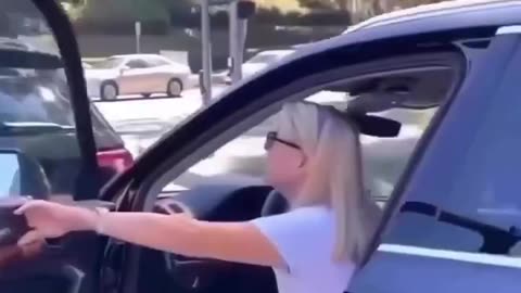 Woman Driving With No Tire