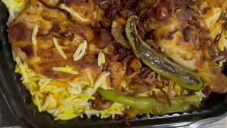 Kabsa rice with vegetables.