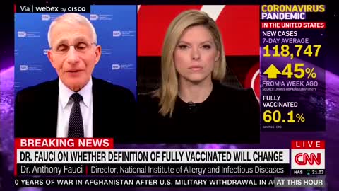 Fauci says "It's going to be a matter of when, not if" when asked if the definition of "fully vaccinated" should now change