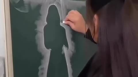 Incredible painting only with chalk 😱 #painting#amazing#short