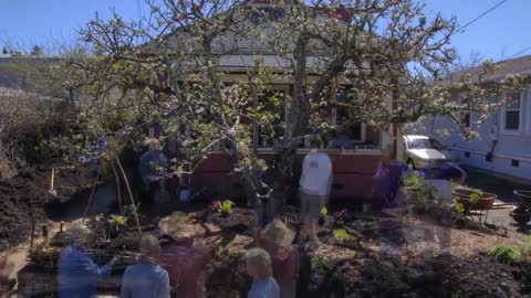 Volunteers Transform Yard Into an Garden