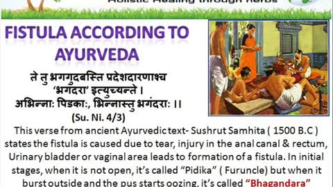 Ayurvedic Treatment for Fistula in Ano - Causes and Symptoms
