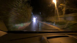 Night driving out of Dartmoor . Speed lapse