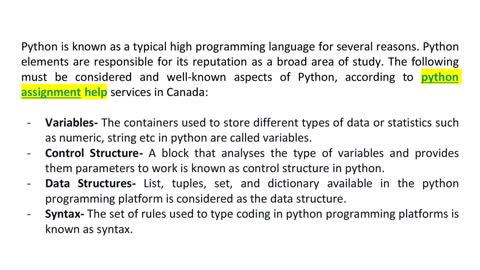Elements of Python Programming Language