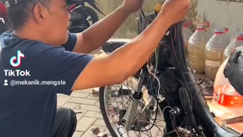 Repair motorcycle funny