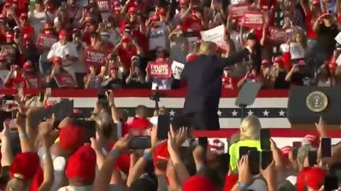 Trump ends his rally by dancing to YMCA