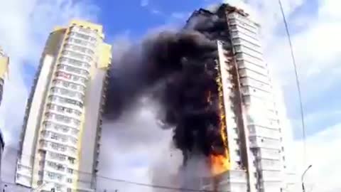 Huge building explosion in Ukraine Kyiv capital