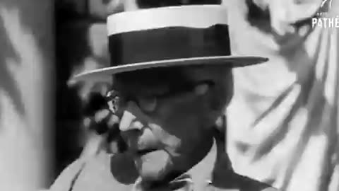 John D. Rockefeller talking during the Great Depression, 1932