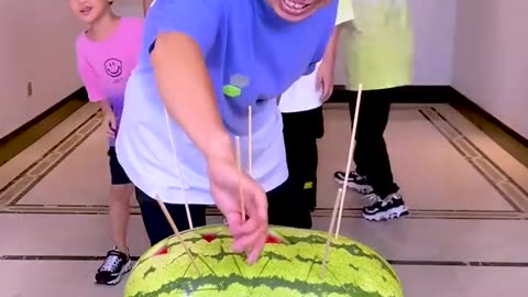 Eating watermelon challenge is so exciting, save it for later!