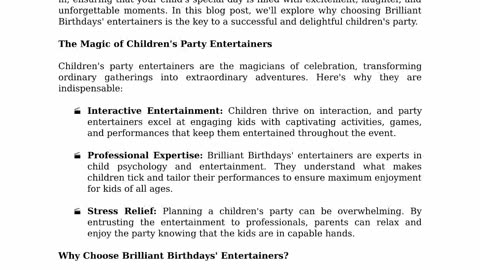 Childrens Party Entertainers