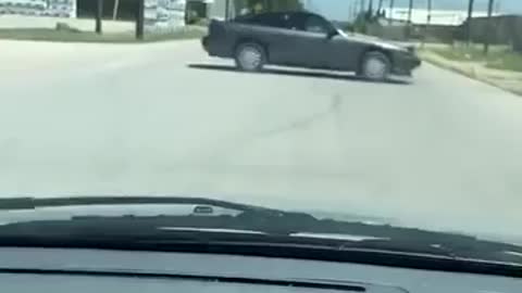 Car passed going backwards and 180 degree spins to change direction.