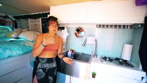 how van life kitchen is made , Single Solo Van Life - Her Cleverly Designed Camper Van Kitchen