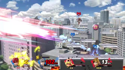 Roy and Robin vs Min Min and Link on Porkchop's Map (Custom Stage) (Super Smash Bros Ultimate)