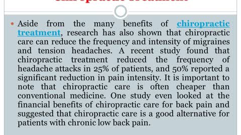 The Benefits of Chiropractic Treatment