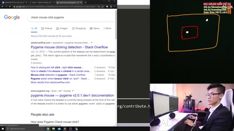 63. Lấy vị trí chuột, check nút chuột-Lập trình Python- Làm GUI với Pygame-P11