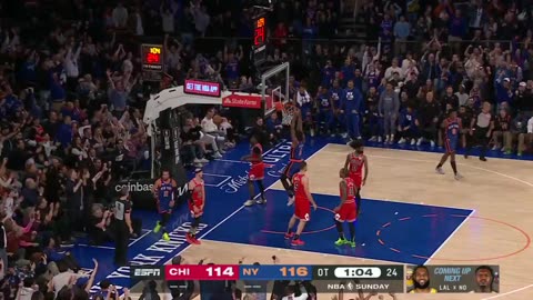 Precious Achiuwa extends the Knicks lead in overtime with the slam!