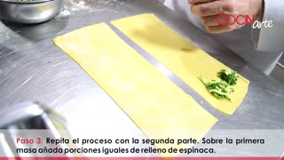 Receta Cocinarte: Raviolis de Espinaca y queso con salsa pesto