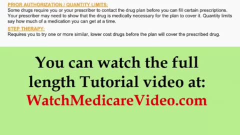 Part 30 - Medicare Tutorial - Part D Prescription Plans.