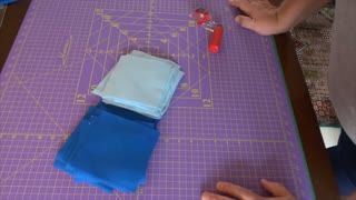 Part 2 Orange Peel Cutting Fabric Squares