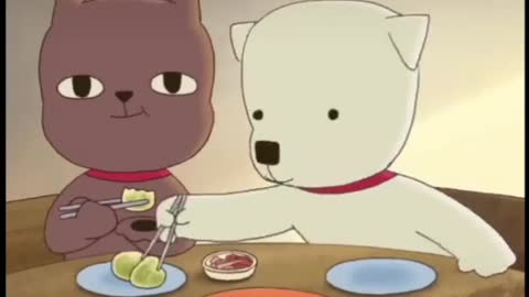 Cute Dogs Eating Food Animated Video Very Very Sweet