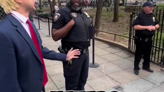 Trump Talks To Cops Outside Court