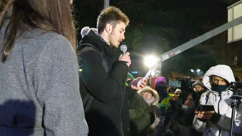 Bologna 4 dicembre 2021 - Rivoluzione Day - Intervento degli STUDENTI CONTRO IL GREEN PASS