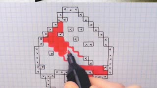 how to Draw Mushroom Chostbusters - Hello Pixel Art by Garbi KW #shorts