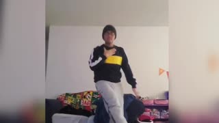Guy Dancing to K-Pop Accidentally Kicks Sister