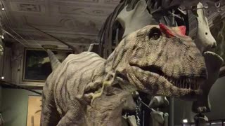 Super realistic velociraptor tries its best to scare everyone