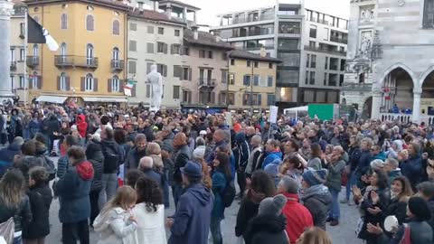 Turin Italy No Green Pass protest