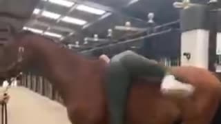 hot woman riding bareback horse