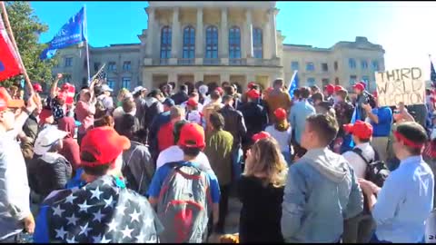 GA - #stopthesteal protest breaks out into chants of "Christ is King"