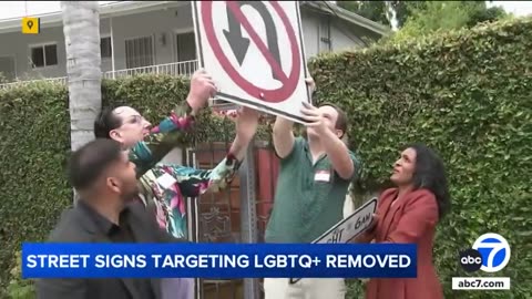 LA City Council members have removed "No U-Turn" traffic signs in a gay neighborhood.