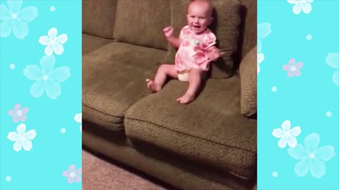 Baby likes 'Face' Couch | Baby Rolling Over Sofa | Baby Excited for Swim | Serious Talking Baby