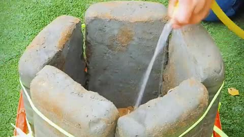 Cement craft idea. Reuse plastic bottle