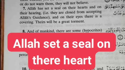 Allah set a seal on their heart