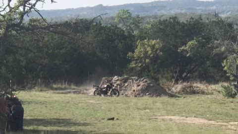 Dirt bike disassembly with tannerite