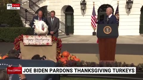 Sky News Australia-Joe Biden delivers 'doozy' as he pardons Thanksgiving Turkeys