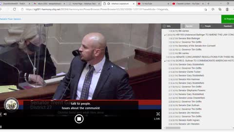Arkansas Senator Stephanie Flower yells, cusses out AR Senator Garner on Senate Floor minute 2:40