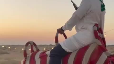 RIDING MY CAMEL IN THE DUBAI DESERT
